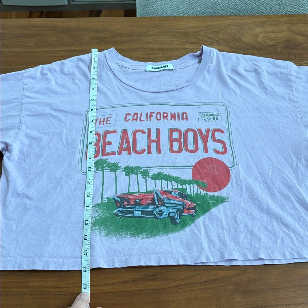 Daydreamer THE BEACH BOYS License Plate Crop Long Sleeve Purple Size Small - Picture 5 of 7